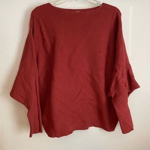 Terracotta Sweater with batwing sleeve